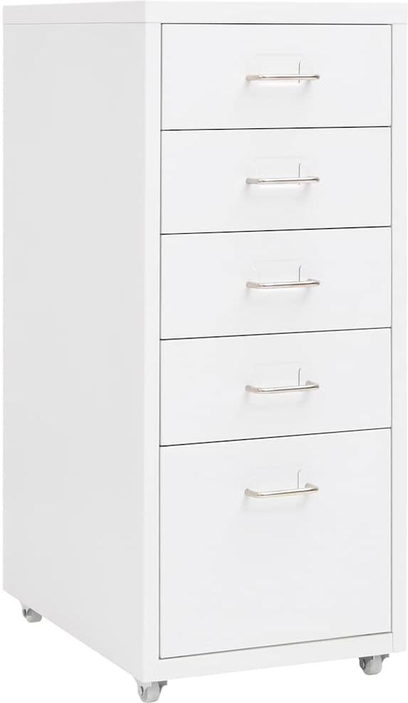 vidaXL Classeur mobile Blanc 28x41x69 cm Métal