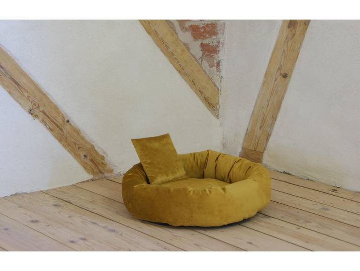 Rohrschneider RS 22236.114 Kuschelinsel Velvet senf Gr. S – Haustiermöbel