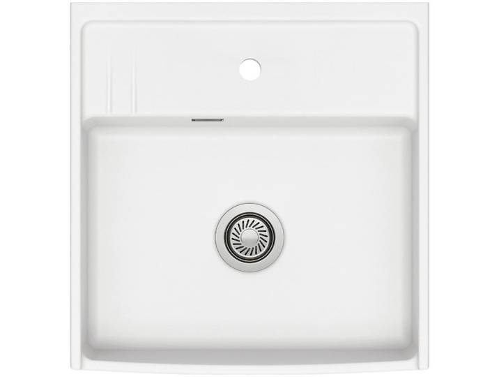 Systemceram Spüle Kentro 60, Weiß, Keramik, 59.5x20.0x61.8 cm, Küchen, Küchenausstattung, Küchenspülen, Keramikspüle