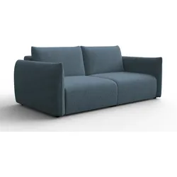 SOFA TAUER 3-Sitzer, Bouclé-Stoff blau