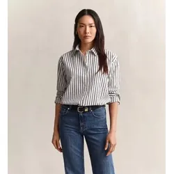 Gant für Damen. 4300239 Klassisches Hemd mit grünen Streifen (38), Lässig, Baumwolle, Langarm