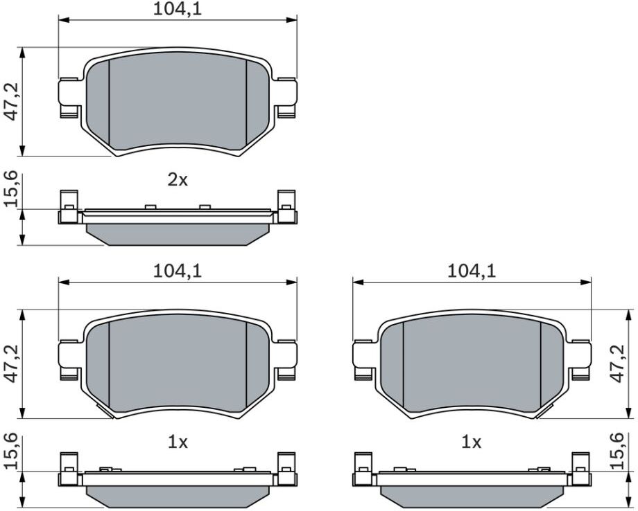 Bremsbelagsatz BOSCH 0 986 460 010, Hinten