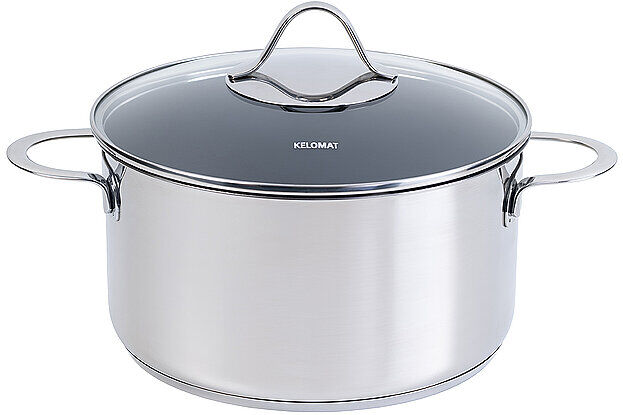 KELOMAT Fleischtopf 24cm / 5,7l Perfekt Edelstahl Antihaft silber EG