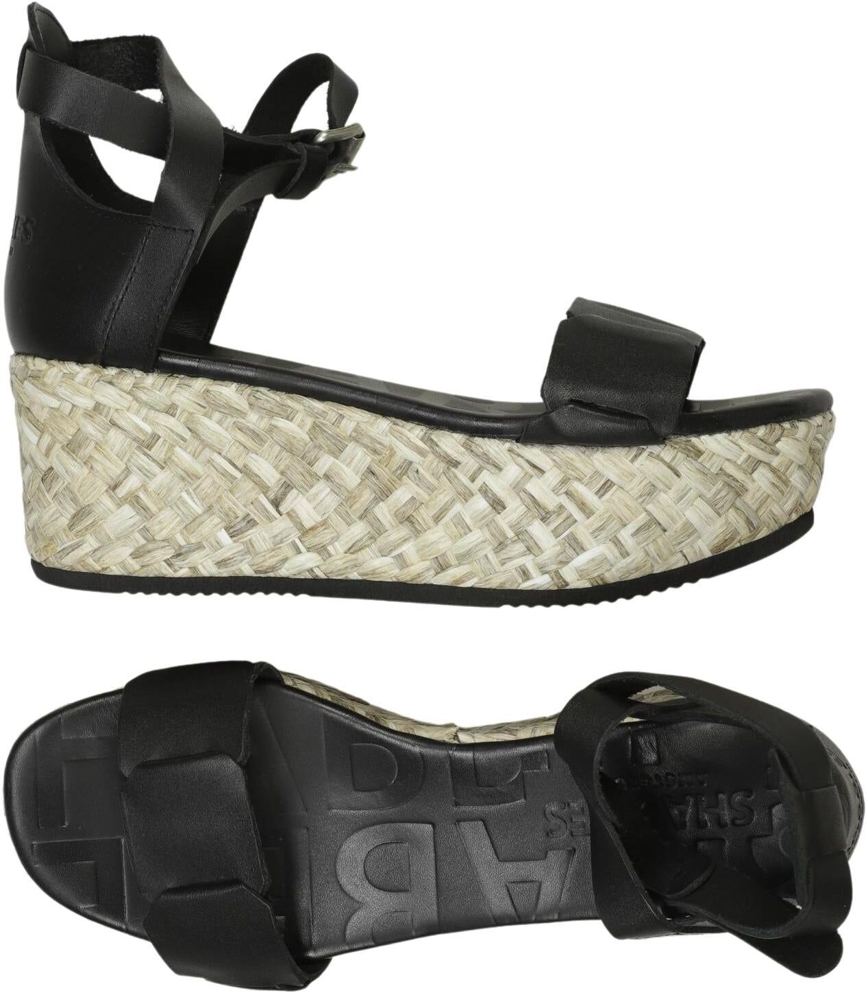 Shabbies Amsterdam Damen Sandalen, Schwarz, Gr. EU 37, Leder - Second Hand
