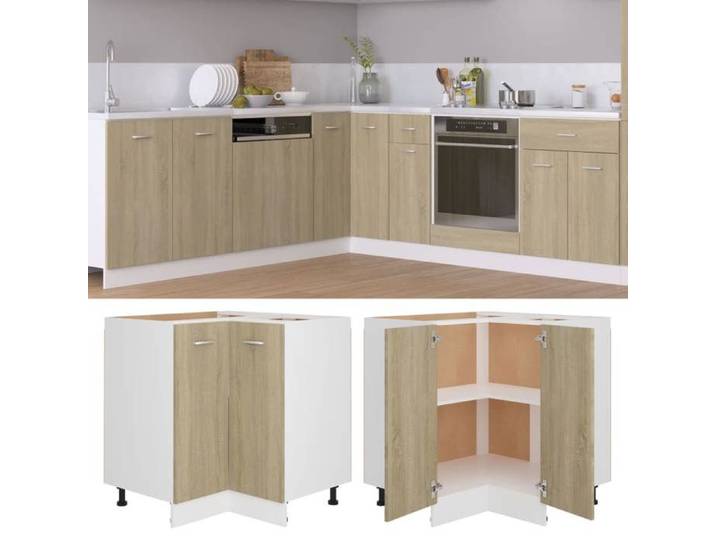 Armoire de plancher d'angle-Meuble de rangement chêne sonoma