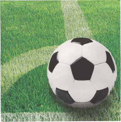 Papstar Servietten „Football“, 3-lagig, 1/4-Falz, FSC®-zertifiziert, B 330 x H 330 mm, Tissue, mehrfarbig bedruckt, 20 Stück