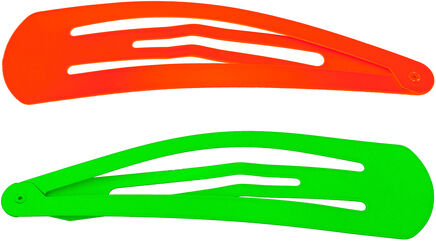 Haarspangen "XXL", 15 cm, neongrün/neonorange, 2 Stück