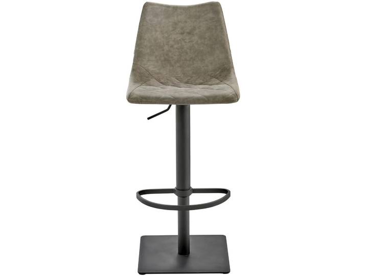 Novel Barhocker, Schlamm, Schwarz, Metall, Bodenplatte, 43x85-110x50 cm, Sitzfläche 360° drehbar, Stoffauswahl, Esszimmer, Barmöbel, Barhocker