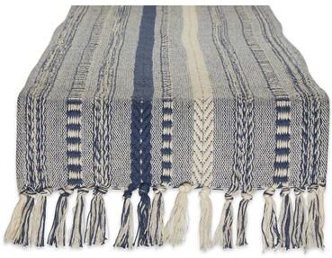 DII Black Braided Stripe Table Runner