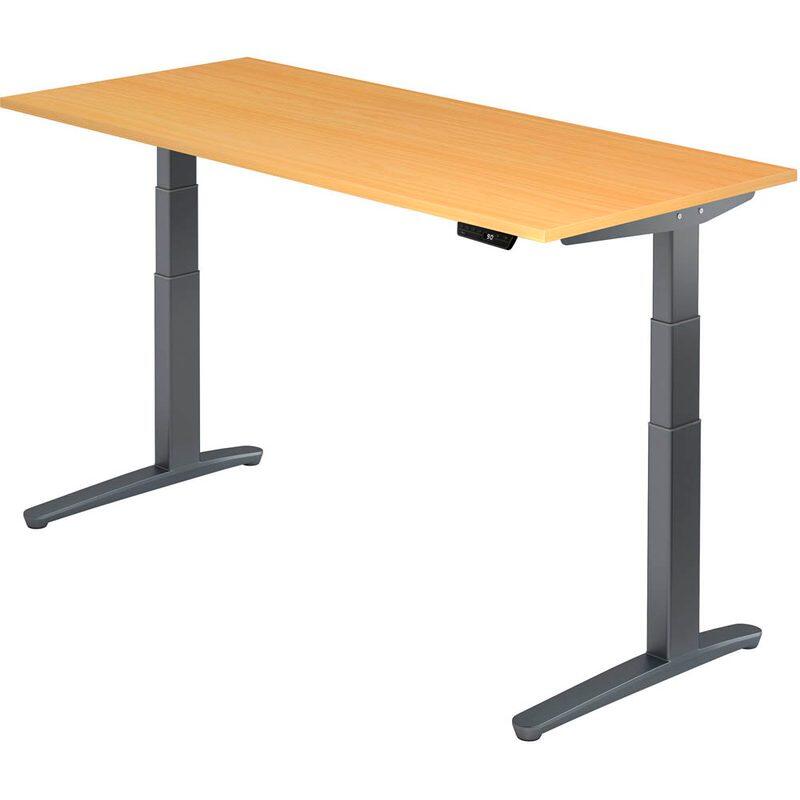 HAMMERBACHER VXBHM19/6/GG elektrisch höhenverstellbarer Schreibtisch 65,0 - 130,0 cm - elektrisch Buche / grafit