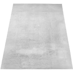 KURZFLORTEPPICH, einfarbig, Silber, 80 x 150 cm