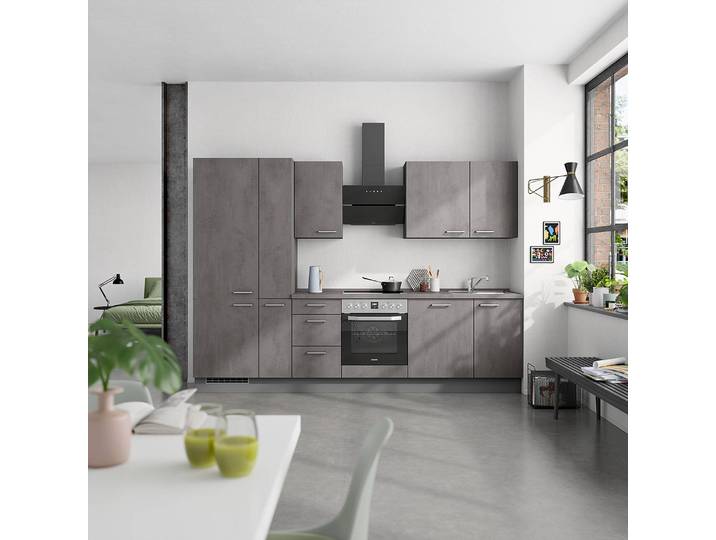 Unterschrank Riva mit Schubladen 45cm Grau/Schiefergrau