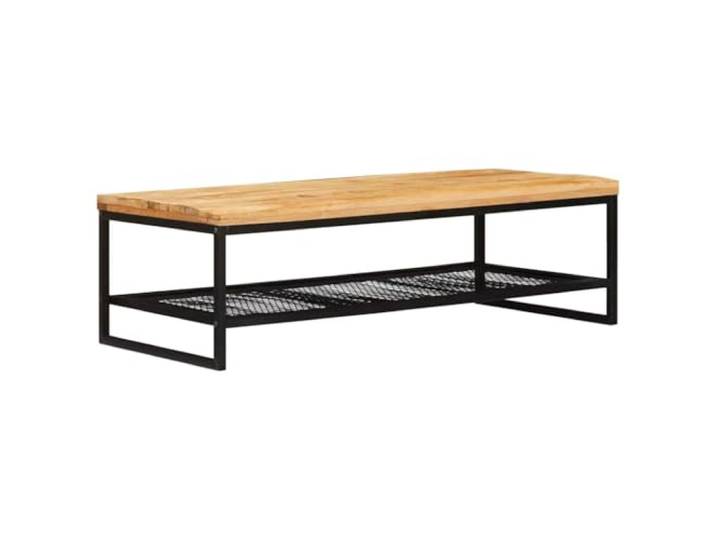 KTHLBRH Couchtisch, rechteckig, 110 x 55 x 35 cm, Mangoholz Industrielles Design, Beine aus lackiertem Eisen, dekorative Intarsien, für Wohnzimmer