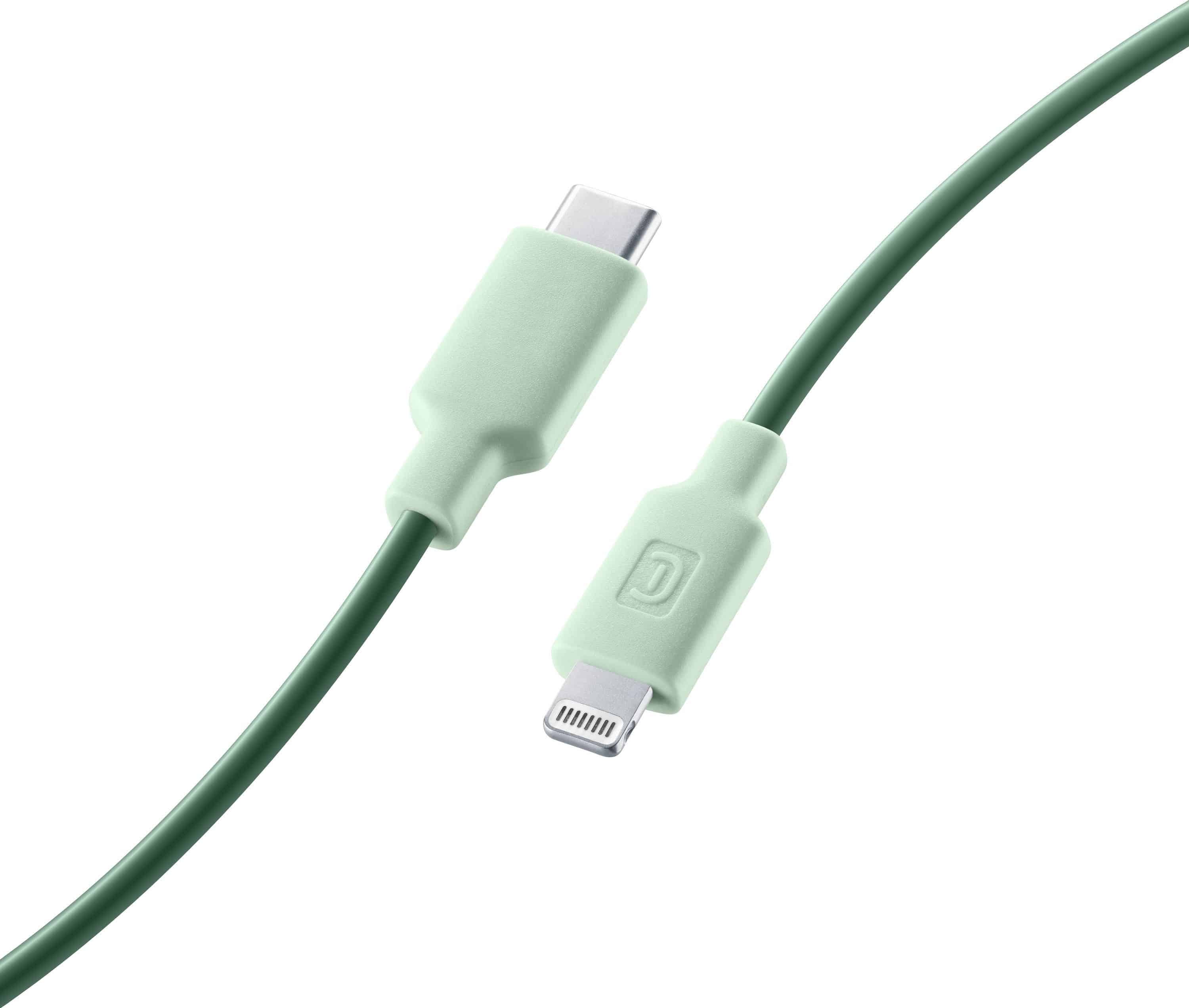 Cellular Line Stylecolor Cable Stecker Lightning auf USB C bis 30 W 1 m (Grün) 61099