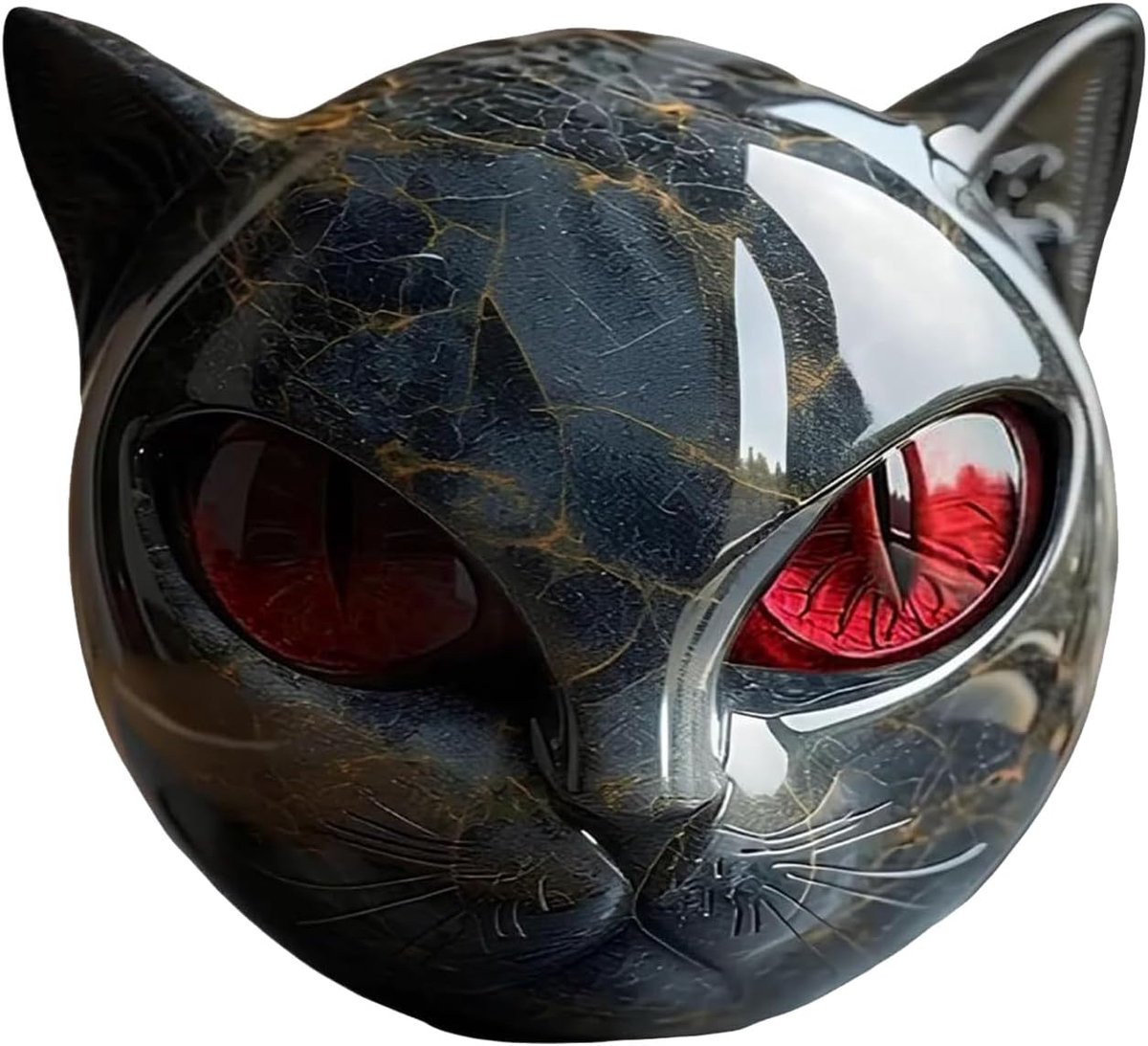 Kat Beeldje - Zwart Hars Kat Ornament voor Interieur Decoratie