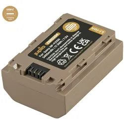 Jupio NP-FZ100 Ultra C (USB-C Input) 2400mAh (Kamera Akku), Kamera Stromversorgung, Braun
