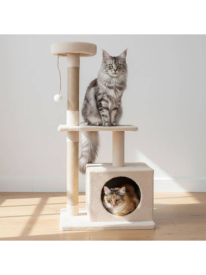 Paws&Whiskers Kratzbaum "Liora" in Beige - (B)50 x (H)106 x (T)35 cm - onesize