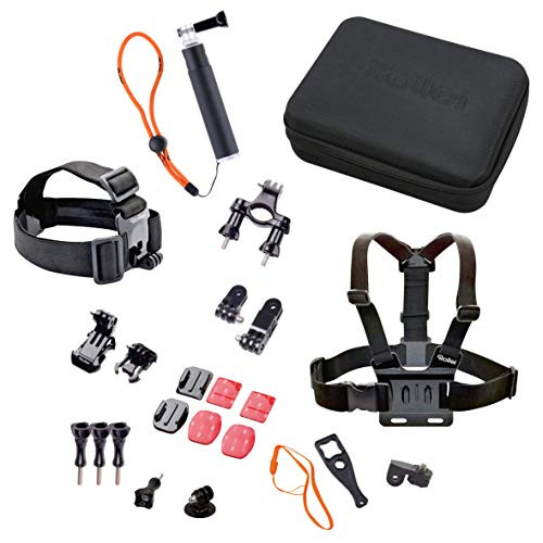 Rollei Actioncam accessoires set outdoor - 23-delige set voor Rollei Actioncams en GoPro - zwart, oranje en rood