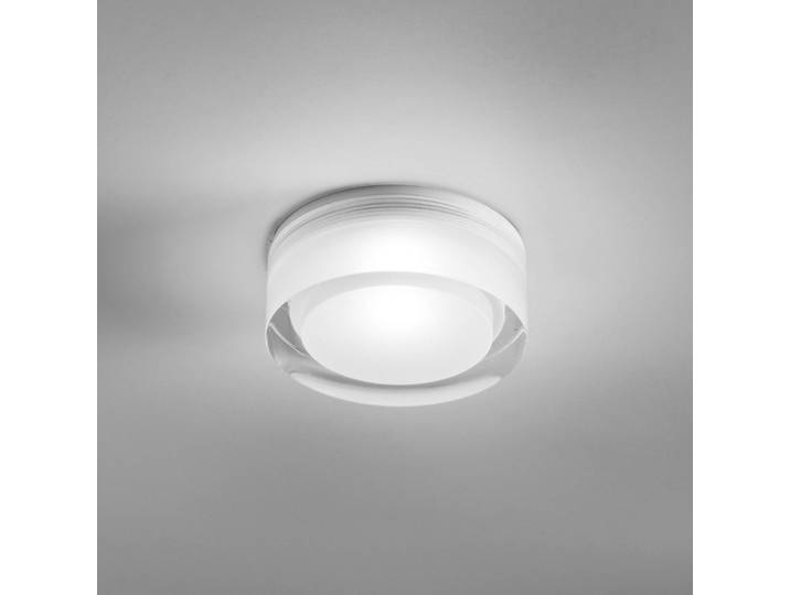 Egger Licht DLS Einbauleuchte Phoenix, weiß, Ø 9 cm, Acryl 3.000 K dimmbar, weiß / opal, für Badezimmer, Kunststoff, Modern, Einbauleuchte