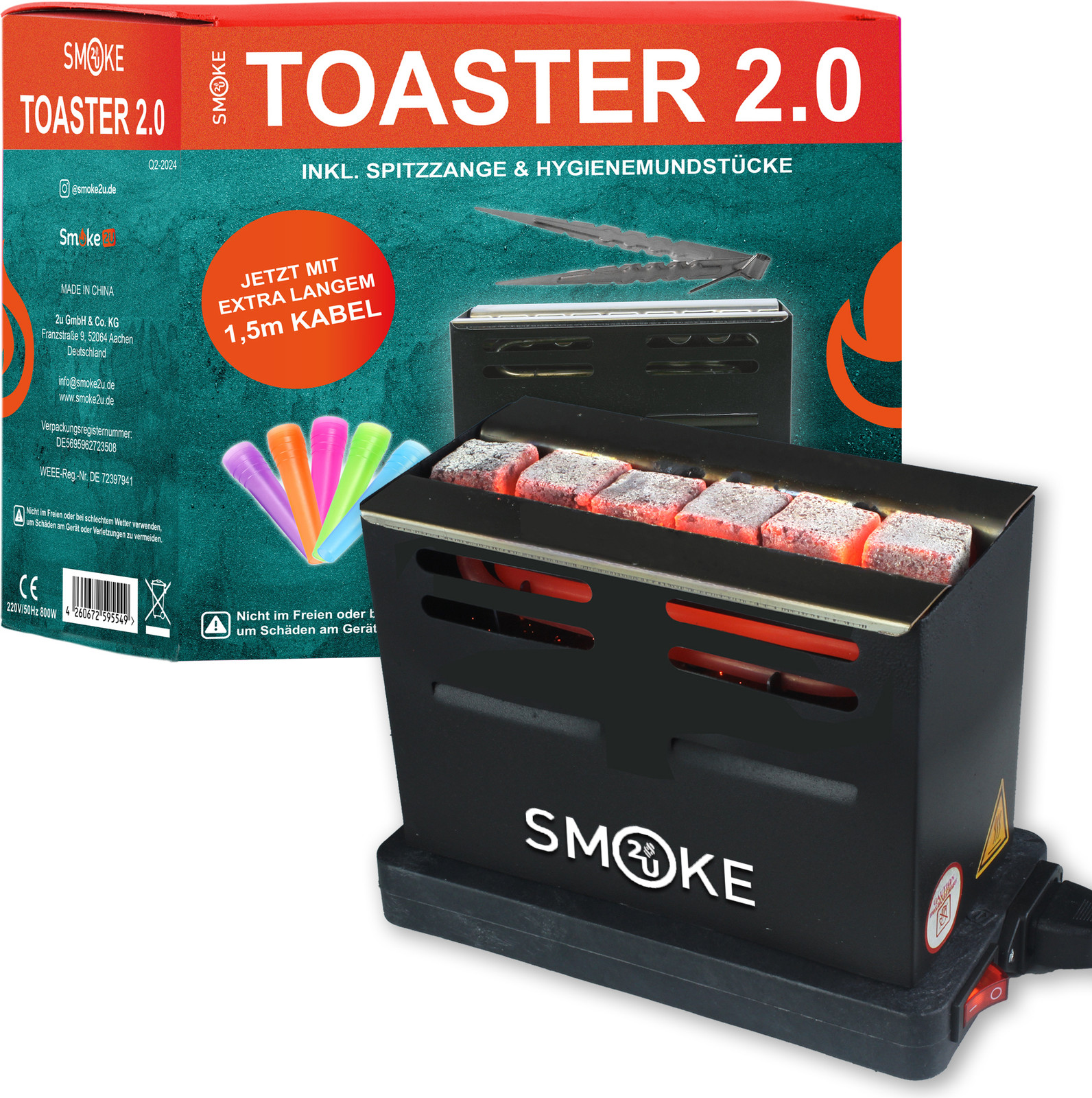 Smoke2u Koolontsteker Toaster 2.0 800W