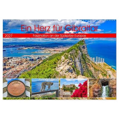 Ein Herz für Gibraltar (Wandkalender 2027 DIN A2 quer), CALVENDO Monatskalender