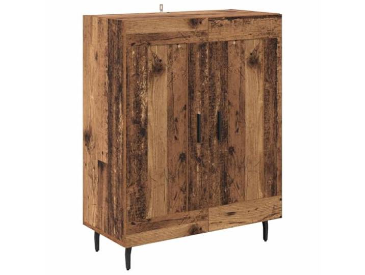 Fisinber Sideboard Altholz-Optik 69,5x34x90 cm Kommode mit 2 Türen Kompakter Anrichteschrank für Wohnzimmer und Flur bietet viel Platz für Geschirr sowie Deko bei hoher Stabilität.