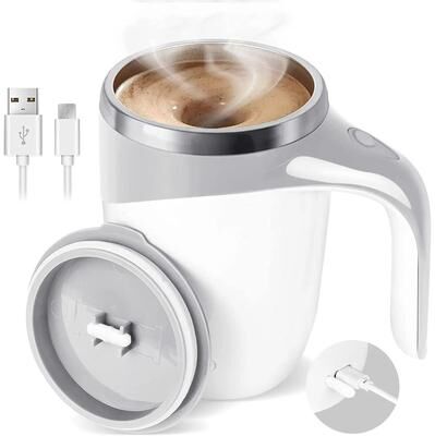 Uplifted Finds Automatic Magnetic Self Stirring Coffee Mug white