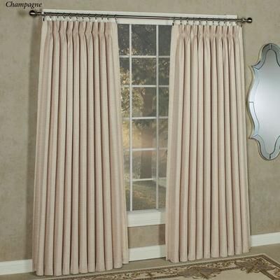 Ricardo Trading Llc Marshfield Drapery Pinch Pleat Curtain Pair, 50 x 96, Champagne