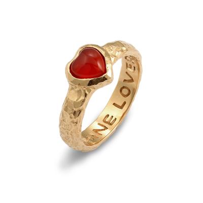 Silberring HAZE & GLORY "Ring Herz Onyx Rot 925 Sterling Silber - Heart Over Heels" Gr. 56, gold, Fingerringe, Damen, 56, Silber 925 (Sterlingsilber), Silberring