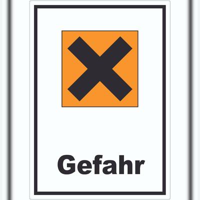 HB-Druck Aufkleber Gefahrensymbol Gesundheitsschädlich Gefahr Kreuz A6 (105x148mm)