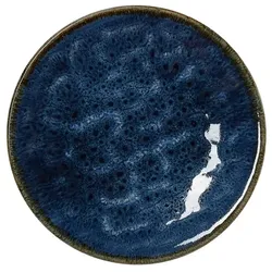 12x Flache Teller Ø 19 cm VIDA Dark Ocean / dunkelblau Porzellan