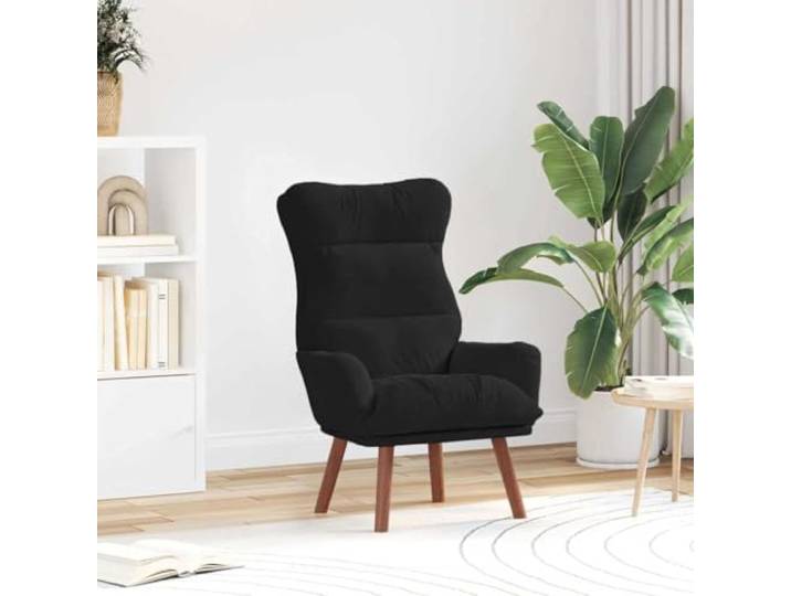 NLQMSU Sessel, Schwarz, Velours, 69 x 74 x 93 cm, mit Füßen aus Massivholz Minimalistisches Design, ergonomischer Komfort, strapazierfähiger Samt, massive Gummifüße, einfache Pflege
