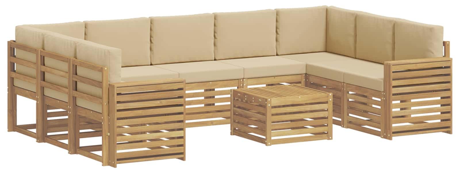 Garnitur aus 10 Outdoor-Sofas, Farbe Beige, Maße: 59 x 59 x 37 cm