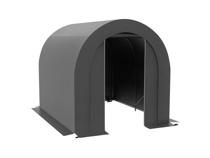 ComfortXL Fahrradgarage De-16894 PE-Plane mit Reißverschlusstür Dunkelgrau, Kunststoff, 180x190x239 cm, Gartenzubehör, Fahrradgaragen