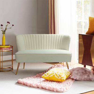 HULALA HOME Delicia 3 Piece High-Quality Velvet Fabric Living Room Set with Sturdy Legs
