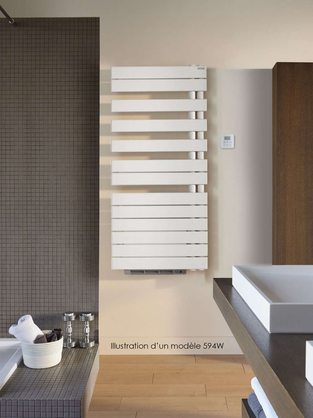 Radiateur sèche-serviettes FASSANE SPA+AIR soufflant asymétrique 429 W ACOVA FR081-055IFS Blanc