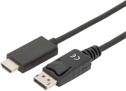 Digitus DisplayPort / HDMI Adapterkabel DisplayPort Stecker, HDMI-A Stecker 2.00 m Schwarz AK-340303-020-S dreifach geschirmt DisplayPort-Kabel