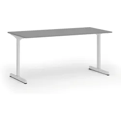 Bürotisch PRIMO BETA, 160x80 cm, weißes Metallgestell, Graphit