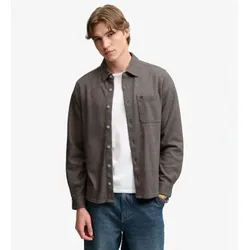 Superdry für Herren. M4011187A Twill-Tweed-Hemd taupe (XL), Lässig, Wolle, Klassisch, Langarm