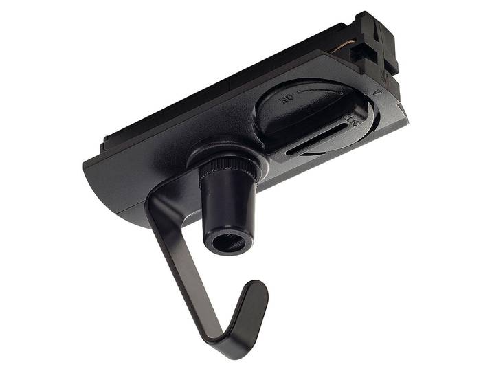 Adaptateur pour rail haute tension monophasé\, noir\, électrique\, avec crochet