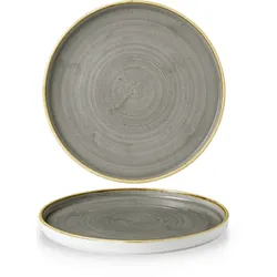 Churchill Stonecast Peppercorn Grey Teller Rund Mit Erhoehtem Rand 28cm