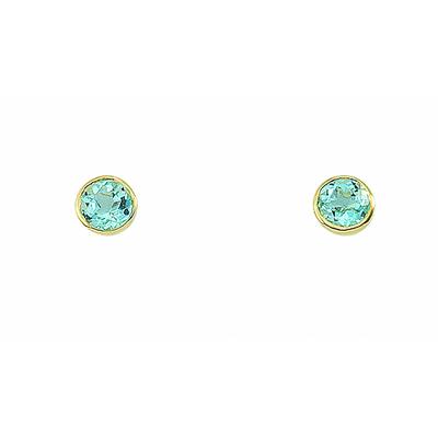 Paar Ohrstecker ADELIA´S "Ohrstecker Ohrringe 585 Gold ( 14K ) mit Aquamarin", blau (gold), Ohrringe, Damen, Damen, Gold, Goldohrringe