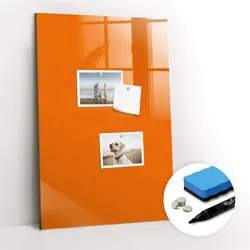 MAGNETTAFEL 40x60 Orange schwarzer Marker