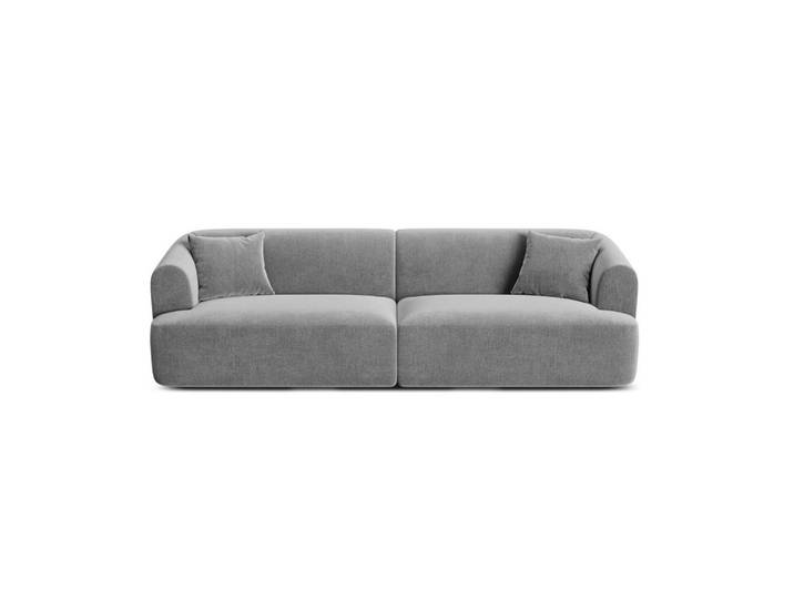 Cosmopolitan Design Modulares-Sofa Campi aus Samt grau 4 Sitzplätze, Grau, 90x70x255 cm, Wohnzimmer, Sofas & Couches, Sofas