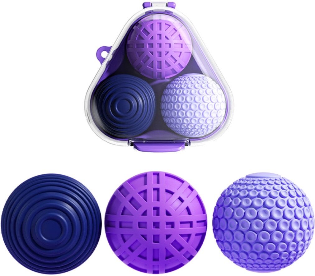 INF Balles sensorielles magnétiques lot de 3 grandes – PVC texturé avec aimants néodyme enveloppés de silicone, jouet Violet