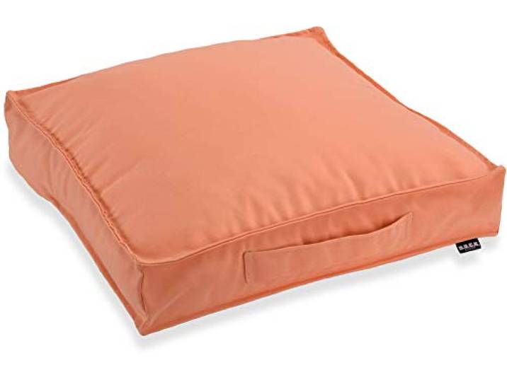 H.O.C.K. Outdoor Classic Uni Matratzenkissen – Wasserabweisendes Bodenkissen mit Tragegriff – Sitzkissen mit Fleckschutz & Lichtechtheit – Made in Germany (50x50x10cm, Coral)