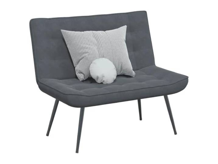 VIHHQGC Sitzbank Dunkelgrau 110x74x84 cm Samt mit Rückenlehne Samtbezug, Metallgestell, Sperrholz, Montageanleitung inklusive, Wohnzimmer, Schlafzimmer, Büro
