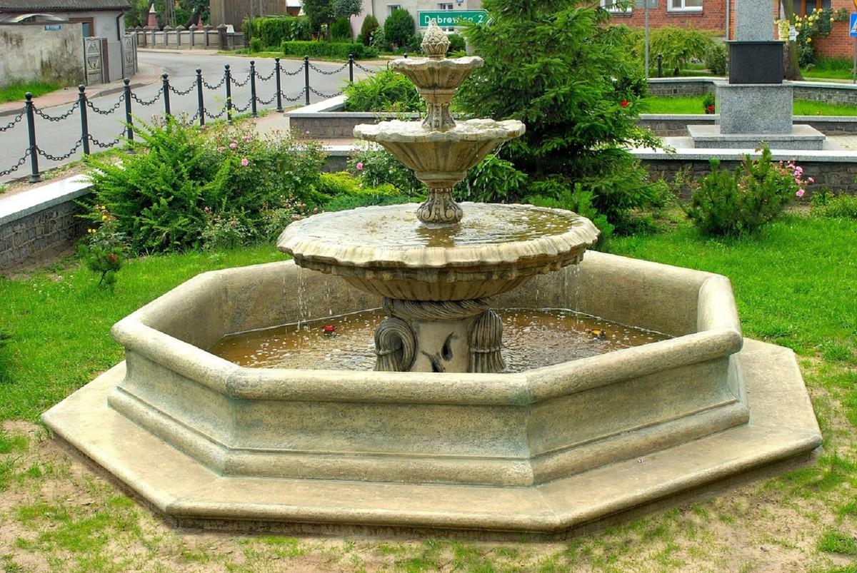 Casa Padrino Barock Springbrunnen mit Umrandung Antik Grau Ø 350 x H. 180 cm - Prunkvoller Barockstil Gartenbrunnen - Gartendeko Barock Brunnen - Barock Garten Deko Accessoires