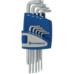 Nordwest, Schraubenzieher, Handel AG Winkelschraubendrehersatz 9tlg. TORX T9-T45 im Kunststoff-Halter PROMAT (T-profil)