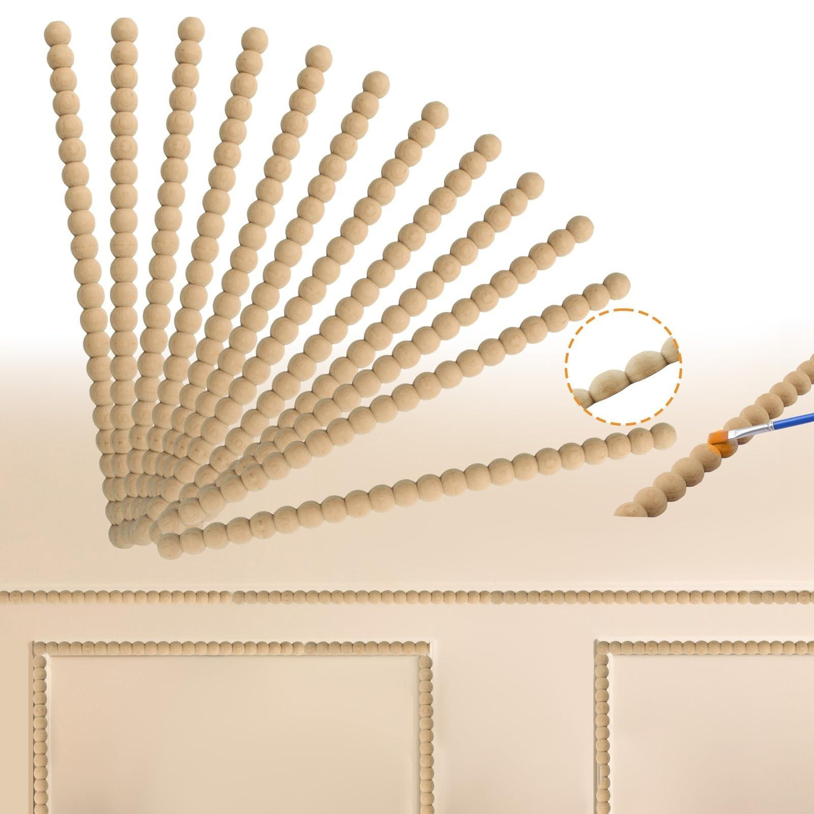 Solidchoice Decoratieve Houten Trim - 12 Stuks Onbehandelde 3D Moulding
